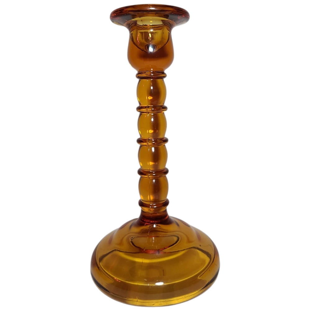 Cambridge Glass Amber Candle Stick Holder